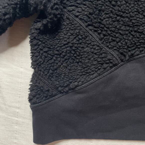 Lululemon Scuba Oversized Hoodie Fleece Sherpa Half Zip Black Size Medium/ Large - Picture 5 of 7